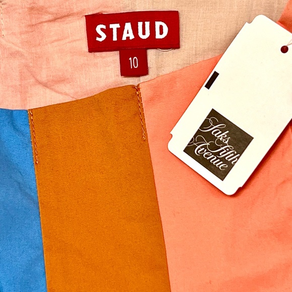 🌺🎉HP🎉🌺 NWT Staud Wells Mini Dress Land And Sea - Picture 16 of 16